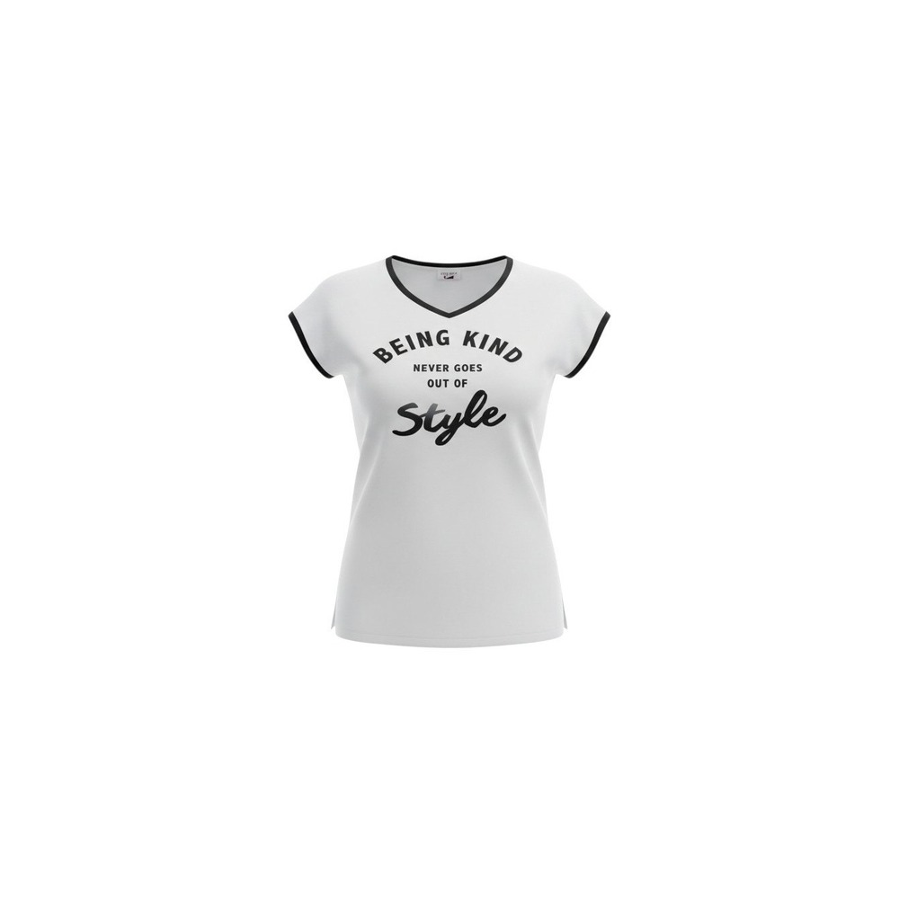 Pop Up x Kind Campaign Graphic Tee Womens M White Being Kind Ringer V-Neck